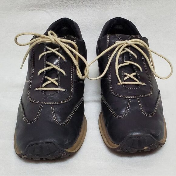 Anne klein 2 black leather lace-up oxford sneakers 10 - Picture 2 of 15